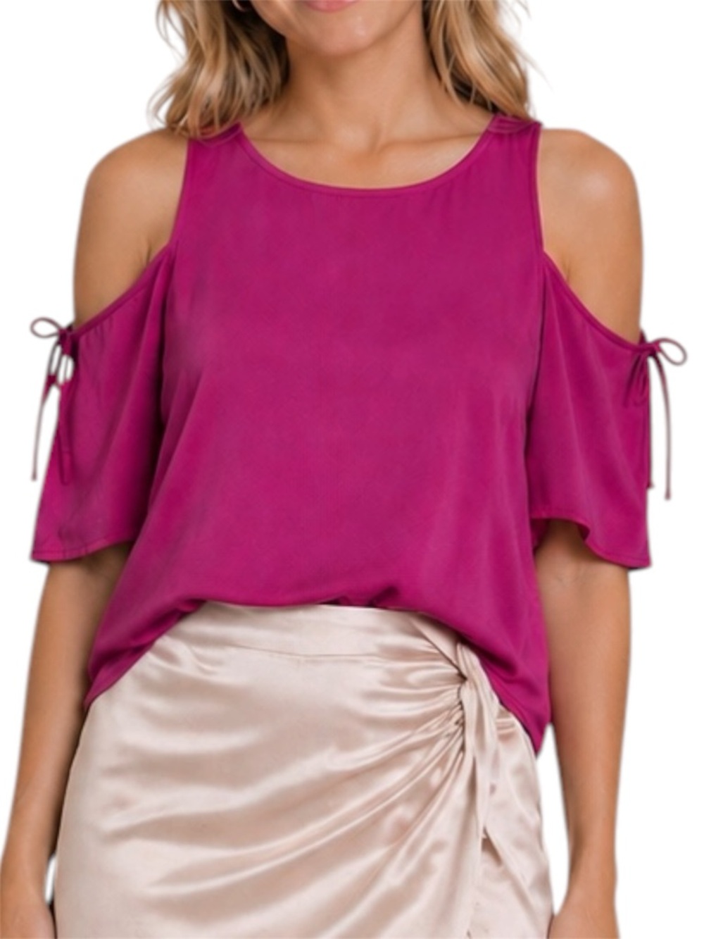 ALC Magenta Off Shoulder Cold Shoulder Blouse US 2